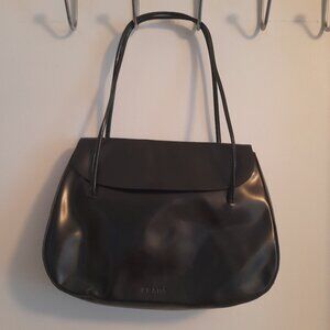 Authentic Prada Spazzolato Leather Flap Shoulder Purse.